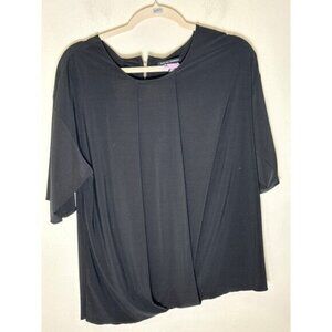 Banana Republic Black Half Sleeve Back Zip Blouse Sz M